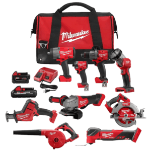 Milwaukee M18 FUEL 9-Piece Combo Kit with power tools, batteries, and charger – Toolie Rental