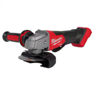 Milwaukee M18 FUEL Grinder 2880-20 angled side view with battery – Toolie Rental